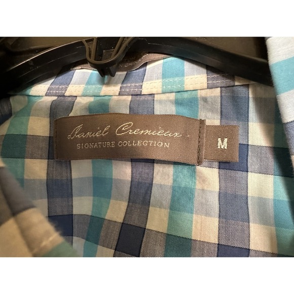 Daniel Cremieux SIGNATURE Blue/Purple Checked Short Sleeve Shirt Sz M‎ - Picture 2 of 4
